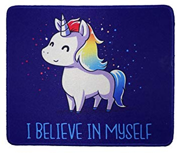 12 x 10 inches Funny Beautiful Unicorn Gaming Mouse Pad Custom Mousepad Believe in Myself mat