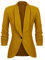 UNibelle Giacca Casual da Donna con Maniche a 3/4 Giacca Aperta sul Fronte Giacca Sportiva Elegante Sweatblazer Business Giallo Ocra L