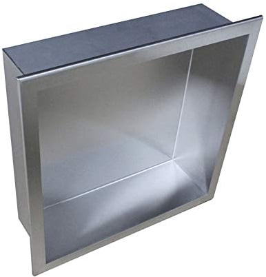 BERNSTEIN Wandnische aus Edelstahl BS303010 - 30 x 30 x 10 cm - Duschablage für Badutensilien - Flexibler Einbau - in Schwarz, Weiß und Edelstahl Erhältlich