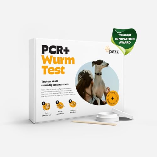 Pezz PCR+ Wurmtest Hund | 11 häufigsten Würmer & Parasiten | Giardien, Bandwürmer, Spulwürmer, Hakenwürmer, Herz- und Lungenwürmer etc. | Labor-Befund inkl. CT-Wert | gratis Labor-Versand