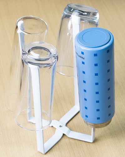 Mukkuri Kitchen Stand Holder, Plastic Bag Drying Rack, Multifunctional Countertop Cups Bottles Drying Rack for Plastic Bags, Bottles and Cups, Shelf Trash Bag