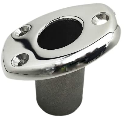MARINE CITY Deck Flush Base Flag Socket, 316 Stainless Steel, Fits Stanchion Poles, Ideal for Boats, Yachts, Marines, Hardware Accessories (Pack of 1) (Large)