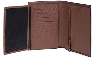 Hexagona - Portefeuille européen 2 Volets Stop RFID - Compatible Cartes de crédit, CNI et permis de Conduire - pour Homme - Collection Dandy - Marron - en Cuir