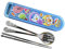 Pororo Penguin Niños Tenedor Cuchara Entrenamiento Palillos Cubertería Utensilios Vajilla Set con Estuche - Azul
