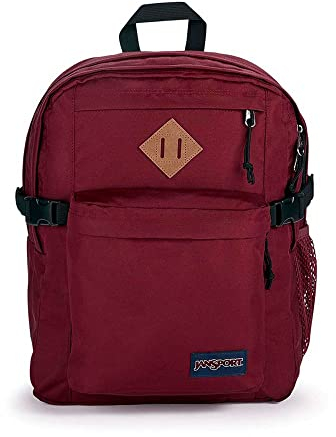 JanSport Main Campus Backpack - Travel or Work Backpack with Sleeve for 15 inch Laptop and Two Water Bottle Pockets, Red