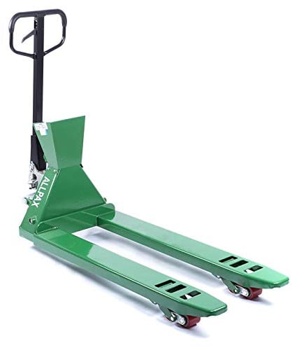 Allpax Hubwagen mit Waage - 4-Punkt Wägesystem - 2000 kg Tragfähigkeit - 0,5 kg Anzeigeschritte - Wägeabweichung: max. 0,1% - Gabelabmessungen für Euro Paletten - Wiegehubwagen