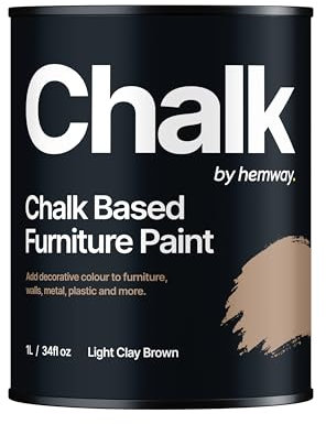 Hemway - Chalk Based Furniture Paint - Light Clay Brown 1 L | Chalky Matt Shabby Chic Finish for Interior & Exterior Home Decor | Quick Dry & All-in-one