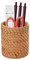 Natürliches handgemachtes Rattan Stiftehalter ,Runder multifunktionaler Stiftehalter Organizer, für Organizer Stifte Kugelschreiber, Make-up Pinsel,Blumen, für Büro, Schule, Haushalt,10 cm * 7.5 cm
