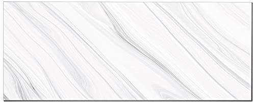 Panorama Spritzschutz Weisser Marmor 60x300 cm - Küchenrückwand Platte - Küchenwand - Küche Selbstklebend