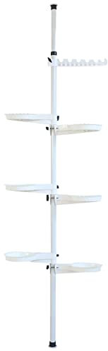 ZHFEISY 7 Tier Adjustable Indoor Plant Stand, White, Space Saving, Height & Tray Adjustable, Multi-functional for Bathroom, Bedroom, Balcony, Kitchen, Steel & Plastic Material