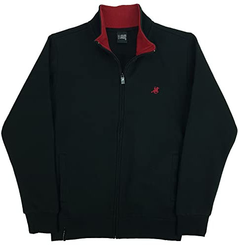 U.S. Grand Polo Equipment & Apparel Herren-Sweatshirt für den Winter, mit Reißverschluss an schweren Taschen, M, L, XL, Schwarz , Large