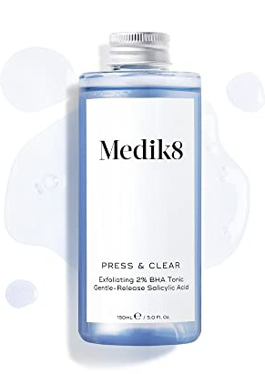 Medik8 Press & Clear Refill - Exfoliating 2% BHA Clarifying Toner - Salicylic & Tranexamic Acid - Reduces Blemishes, Blackheads & Oiliness - 150ml