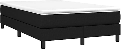 vidaXL Bettgestell, Polsterbett Bett für Schlafzimmer, Bettrahmen mit Lattenrost, Schlafzimmerbett Doppelbett, Schwarz 120x200cm Stoff