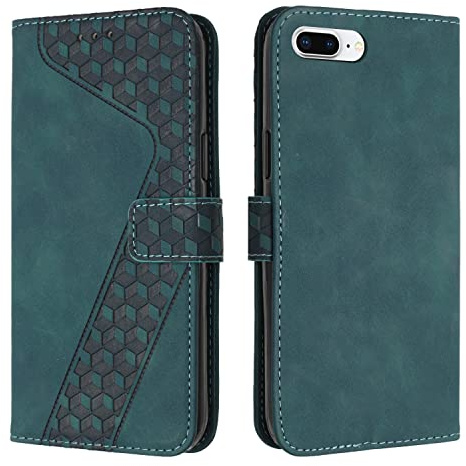 OKZone iPhone 6S Plus/6 Plus Case, NanoFusion PU Leather Wallet Case with Card Holder and Magnetic Closure, Shockproof Flip Cover for 5.5 Inch iPhone (Green)