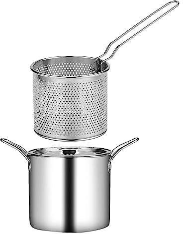 kowaku Pentola per friggere con coperchi, pentola per friggere in Tempura Giapponese da Cucina, Padella per la casa, Utensili da Cucina, per Patatine Fritte