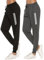 Sykooria Damen Jogginghose Sporthose Lang Yoga Hosen Freizeithose Laufhosen Baumwolle High Waist Trainingshose für Frauen, 2pcs-Schwarz+Dunkelgrau, M