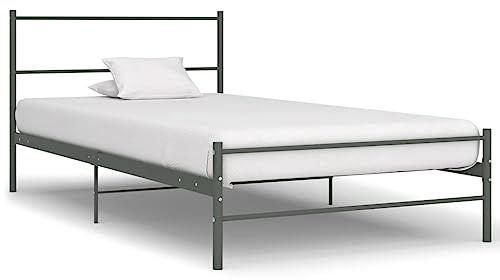 Bettgestell Familienbett Palettenbett Bettgestell Grau Metall 90×200 cm