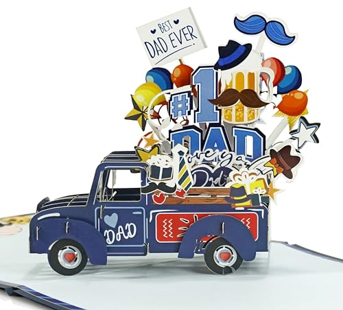 CUTPOPUP Bester Papa – Geburtstagskarte, Geburtstagskarte mann, Geldgeschenke Geburtstag (Best Dad Car) US8-63DE
