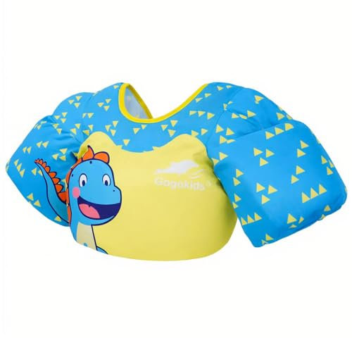 Gogokids Kinder Schwimmweste mit Floats Armstützen, Aktualisierte Westen-Stil Kleinkind Schwimmjacke Verstellbarer Sicherheitsverschluss Schwimm Flotations Auftriebsjacke für 2-6 Jahre/9-23kg