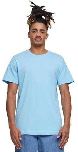 Build Your Brand Herren T-Shirt Round Neck, Männer Basic T-Shirt mit Rundhalsausschnit, Regular Fit, Baumwolle, Balticblue, 3XL