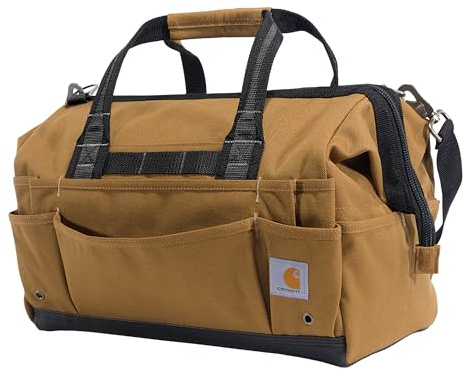 Carhartt Onsite – Sac à outils durable, résistant à l'eau, sac de rangement pour outils, lourd, 40,6 cm, 30 poches, marron Carhartt