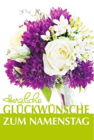 Verlag Dominique Karte Namenstag Blumenstrauß Rosen - mit Umschlag