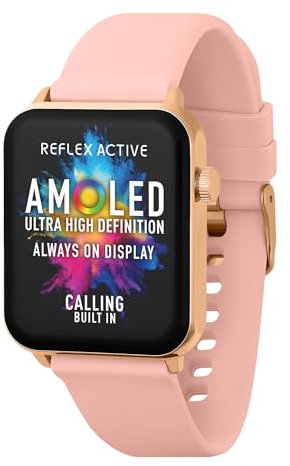Reflex Active Amoled Damen-Smartwatch, 4,5 cm, Always-On Display, Serie 30, rosa Armband