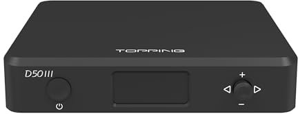 TOTAUDIO Topping D50 III DAC avec double puce ES9039Q2MIII, XMOS XU-316, Qualcomm QCC5125, DSD512, USB-C (Noir)
