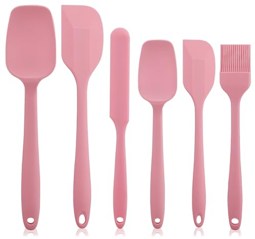 Spatules en Silicone Salubohum, Ensemble de 6 Pièces, Inclus une Spatule, une Raclette, un Pinceau et une Cuillère, Résistant à la Chaleur jusqu'à 230°C, Adapté à la Cuisson et à la Pâtisserie
