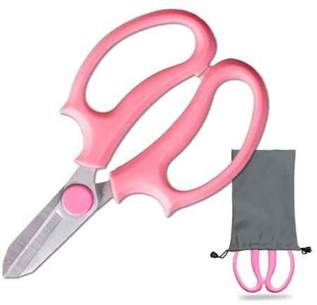 TaoTaoChong Flower Cutting Scissors Floral Pruning Shears Gardening Tools for Trimming House Plants Indoor Fresh Flowers Arranging Pink