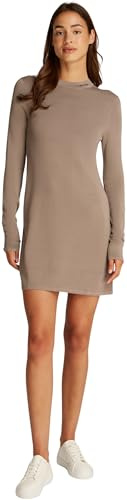 Calvin Klein Damen Pullover-Kleid Smooth Yarn Knielang, Beige (Taupe Gray), XL