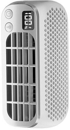 Ventilador sin aspas, ventilador de mesa silencioso, ligero, silencioso, 5 velocidades de viento, luz nocturna, carga USB, ventilador de mesa sin aspas para sala de estar, viajes, escritorio