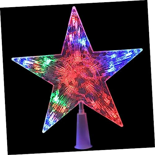 Cabilock Adorno De Estrella De Plástico para Árbol De Navidad Estrella Hueca para Copa De Árbol De Navidad