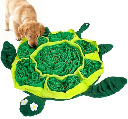 FLERDMAU Snuffle Mat for Dogs - Interactive Puzzle Feeding Game for Stress Relief & Foraging Skills | Dog Toys to Keep Them Busy | Small/Medium/Large Dogs Turtle Design