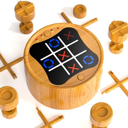Hot Bee 4-in-1 Elektronisches Tic Tac Toe Spiel für Kinder ab 8 Jahren, Big Eat Small Game, 4 Spielmodi, Elektrisches Tic Tac Toe für Zuhause, Reisen und Partys, Geschenk für Junge 8 9 10 11 12 Jahre