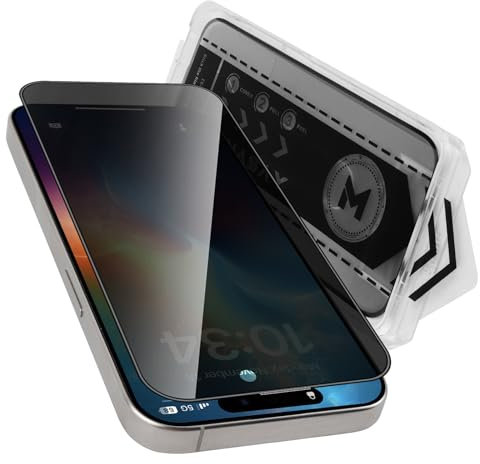 MONASAY for iPhone 16 Plus Privacy Glass Screen Protector [1 Pack][Camera Lens Protector][Easy Installation] Matte anti-peep tempered screen Film Case Friendly