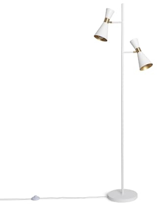 LEDKIA LED Stehlampe aus Metall 2 Spots Jigger Weiß