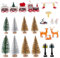 Neikafan 19 Stück Figuren Deko Mini Weihnachten Kleine Elfen, Weihnachtsdeko Mini Zug Miniatur Holz Weihnachtsfiguren Schneemann Weihnachtsbaum Tannenbaum für Tischdeko DIY Puppenhaus