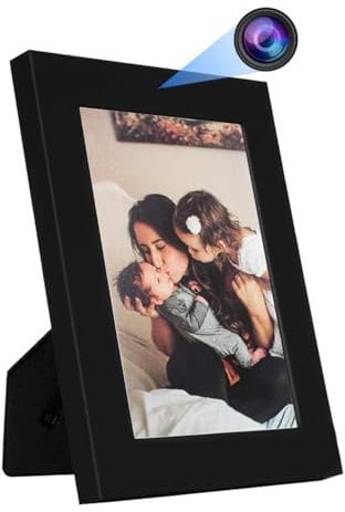 Jiyibidi Mini Sicherheitskamera Fotorahmen,1080P Mini Überwachungs Kindermädchen Kamera mit Bewegungserkennung/Schleifenaufzeichnung,Video Überwachungskamera für Zuhause Büro