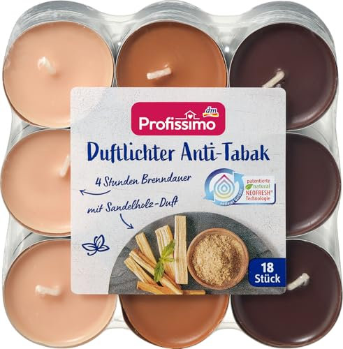 Kerzen Teelichter Sets (Duftlichter Anti Tabak, 54 Stück)