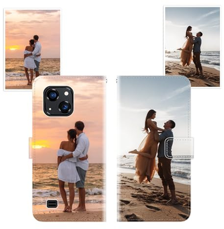 Sunrive Personalisierte hülle kompatibel mit Oukitel G2 Handyhülle Benutzerdefiniert,Schutzhülle Lederhülle handykette universal Etui mit Eigenem Foto Bild Text Individuelle