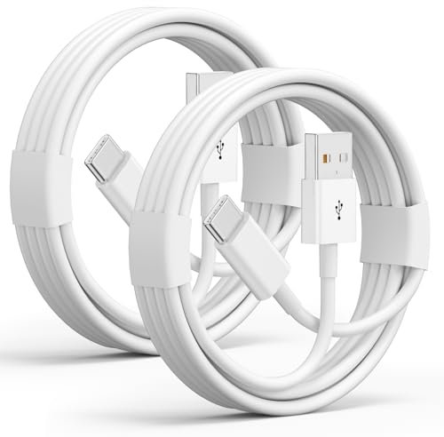 FOXSEA Cable Carplay de coche para iPhone 15/16 Pro Max Plus, paquete de 2 cables USB A a USB C para cable USB C Carplay, cable USB C iPad Pro de 13/12.9/11 pulgadas, iPad Air 5/4ª mini cable de carga