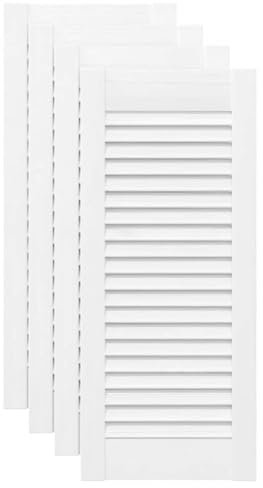 vidaXL Portes d'armoire à persiennes 4 pcs blanc 69x29,5 cm, porte de meuble, porte de garde-robe, panneau à persiennes en bois