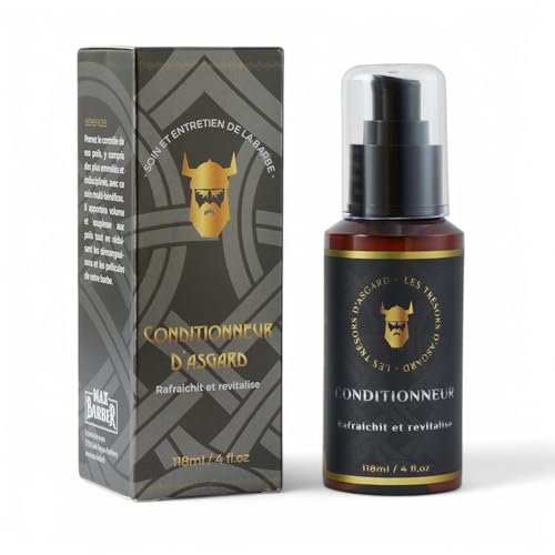 MAX BARBER - Conditionneur/Après-Shampoing Barbe d'Asgard - Nourrit, Adoucit et Sublime la Barbe - Formule Naturelle et Efficacité Clinique - 118 ml
