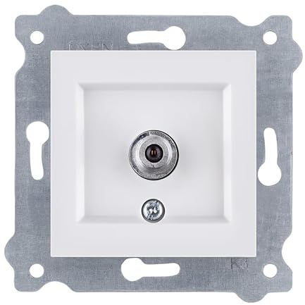EXEN - SAT Antennendose Unterputz Weiß - Anschlussdose mit Filter F-Stecker - All-in-One Kompatibel mit Serien KARELL/ODAK/COMFORT - 262/01E