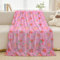 LXTOPN Kinderdecke für Kinder,leuchtet im Dunklen, Superweiche Flanell Sofa-Decke,Geschenk für Jungen und Mädchen von 1-10 Jahren (Rosa Erdbeere, 150X200cm)