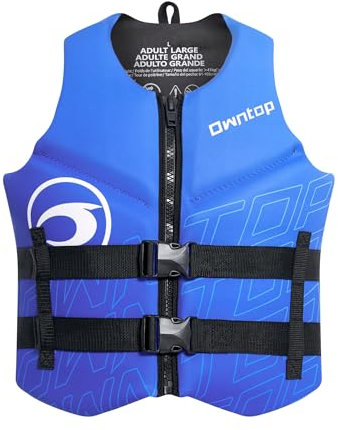 Owntop Adults Buoyancy Aid | Neoprene Swim Vest | Foldable Buoyancy Vest with Dual Buckle Elastic Waist | Lightweight Float Jacket for Boating, Kayaking, Swimming, Paddle & Fishing