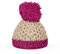 Eierbecher-Mütze Elfenbein/Fuchsia - Wolle - T015534 - Handgehäkelt in Deutschland