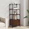 WKIEQACO Bookcase 3-Tier Brown Oak 41x30x109.5 cm Engineered WoodShelving Bookcases & Standing Shelves