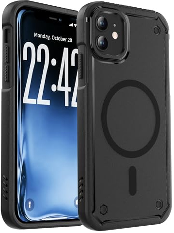 ORETECH Magnetic for iPhone 11 Case, [Compatible with MagSafe] [25 FT Shockproof ] 360° Rugged Armor Protection Matte Dual-Layer Shockproof iPhone 11 Phone Case - Black